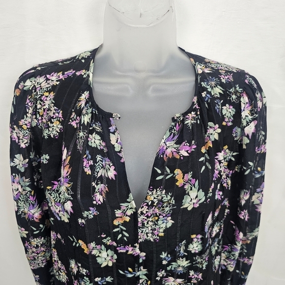 Rebecca Taylor Jewel Paisley 100% Silk Long Sleeve Blouse Size 4 - Picture 11 of 16